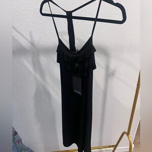 Silver Dagger NWT Black Ruffle T-strap Bodycon Dress